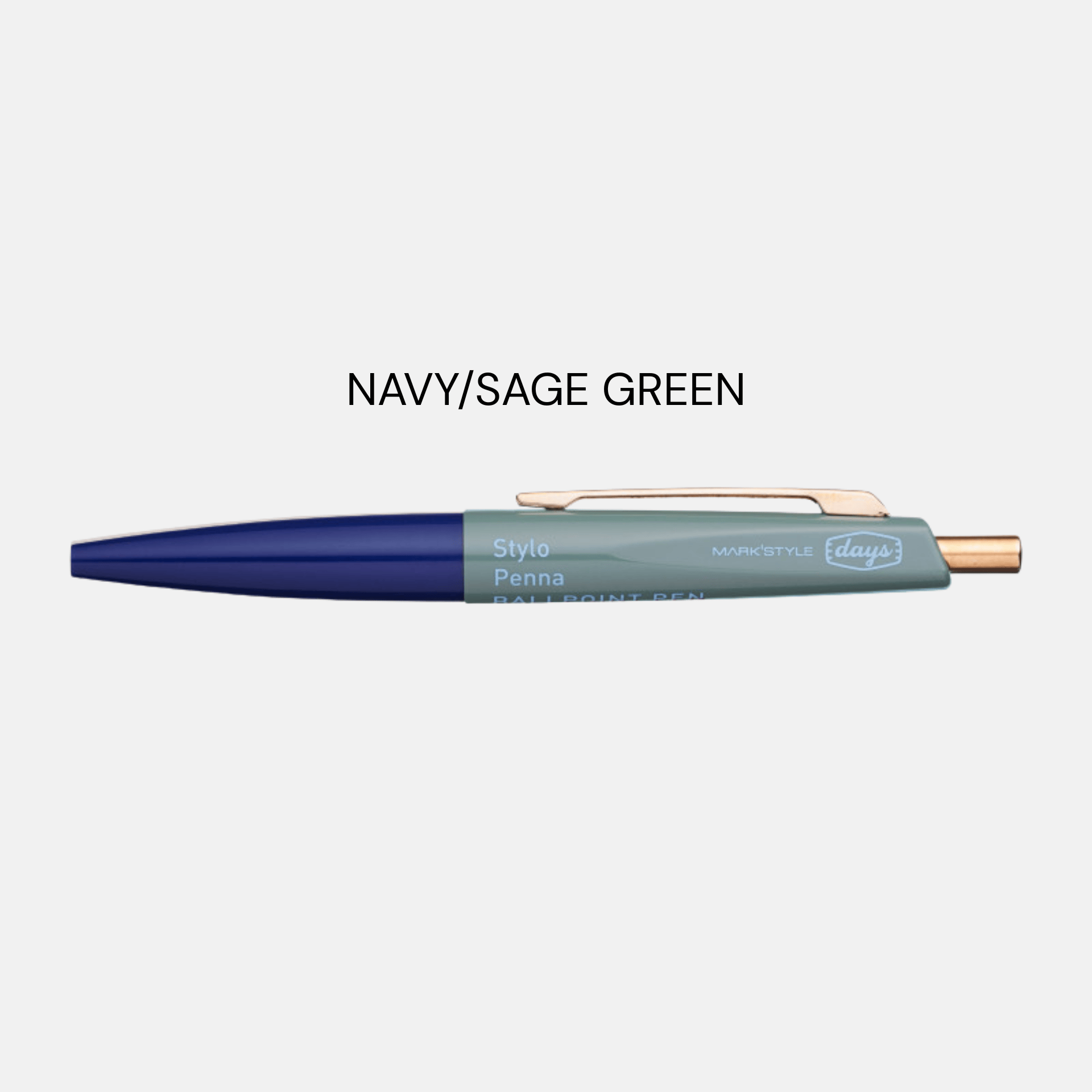 Mark's Tokyo Penne NAVY/SAGE GREEN Anterique Mini Ballpoint Pen - Mark's Tokyo edition