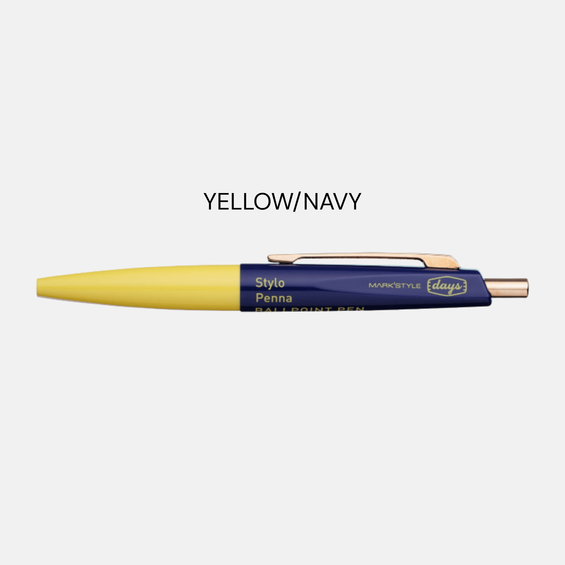 Mark's Tokyo Penne YELLOW/NAVY Anterique Mini Ballpoint Pen - Mark's Tokyo edition