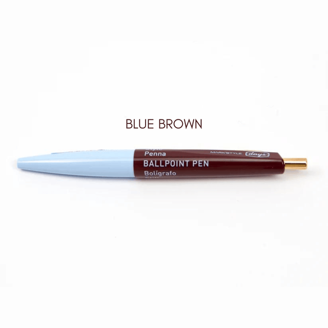 Mark's Tokyo Penne BLUE/BROWN Anterique Mini Ballpoint Pen