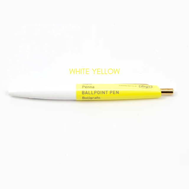 Mark's Tokyo Penne WHITE/YELLOW Anterique Mini Ballpoint Pen