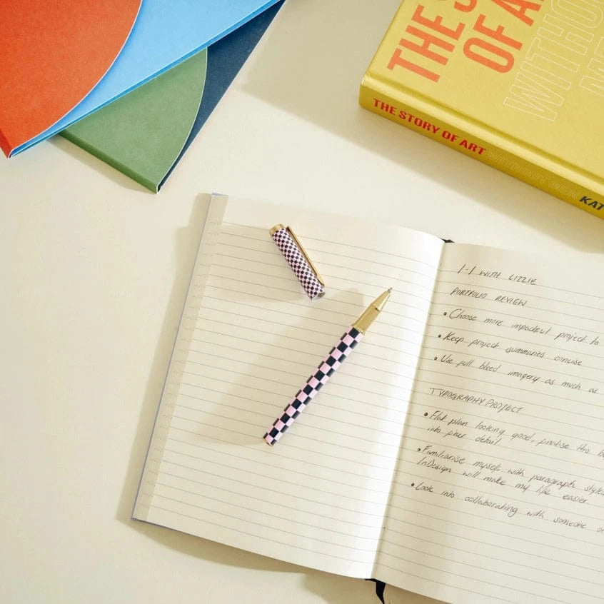 Papier Penne Checkboard Rollerball Purple