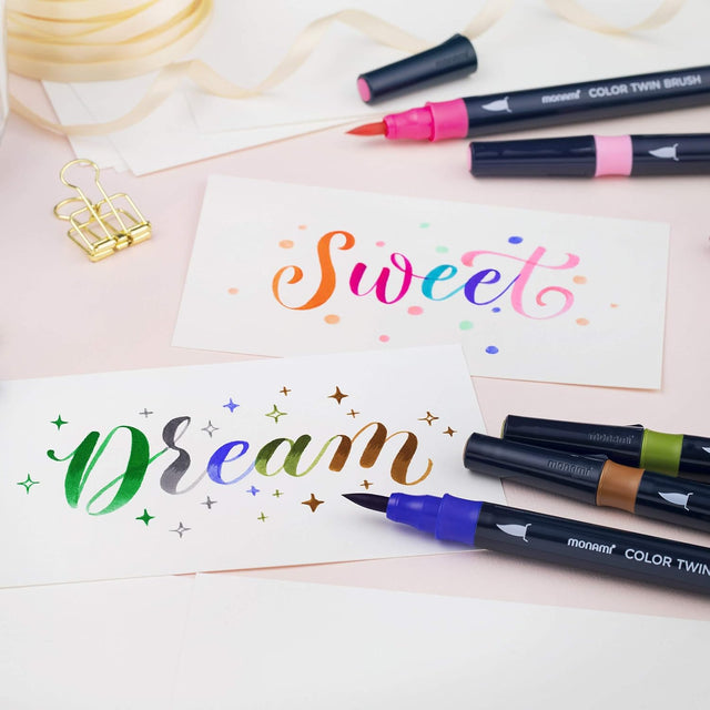 Monami Penne Color Twin Brush Pen Set - Dessert Pastel