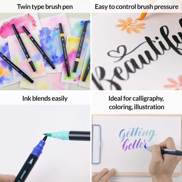 Monami Penne Color Twin Brush Pen Set - Dessert Pastel