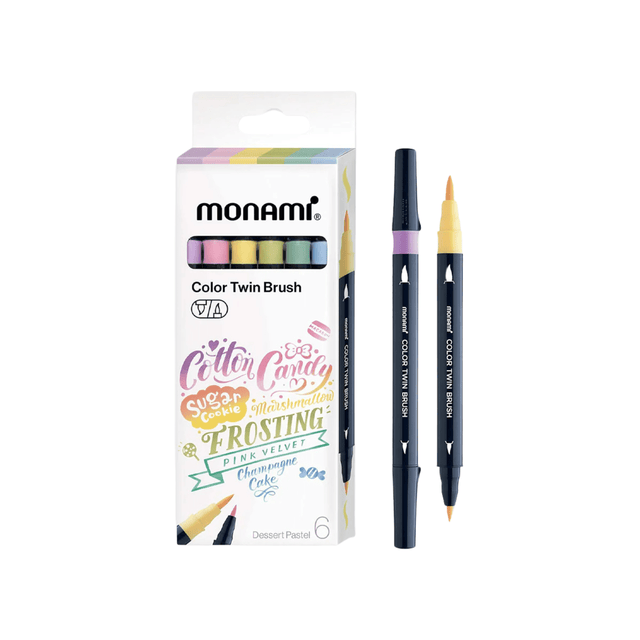 Monami Penne Color Twin Brush Pen Set - Dessert Pastel