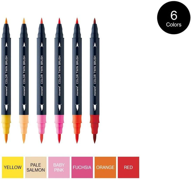 Monami Penne Color Twin Brush Pen Set - Flower