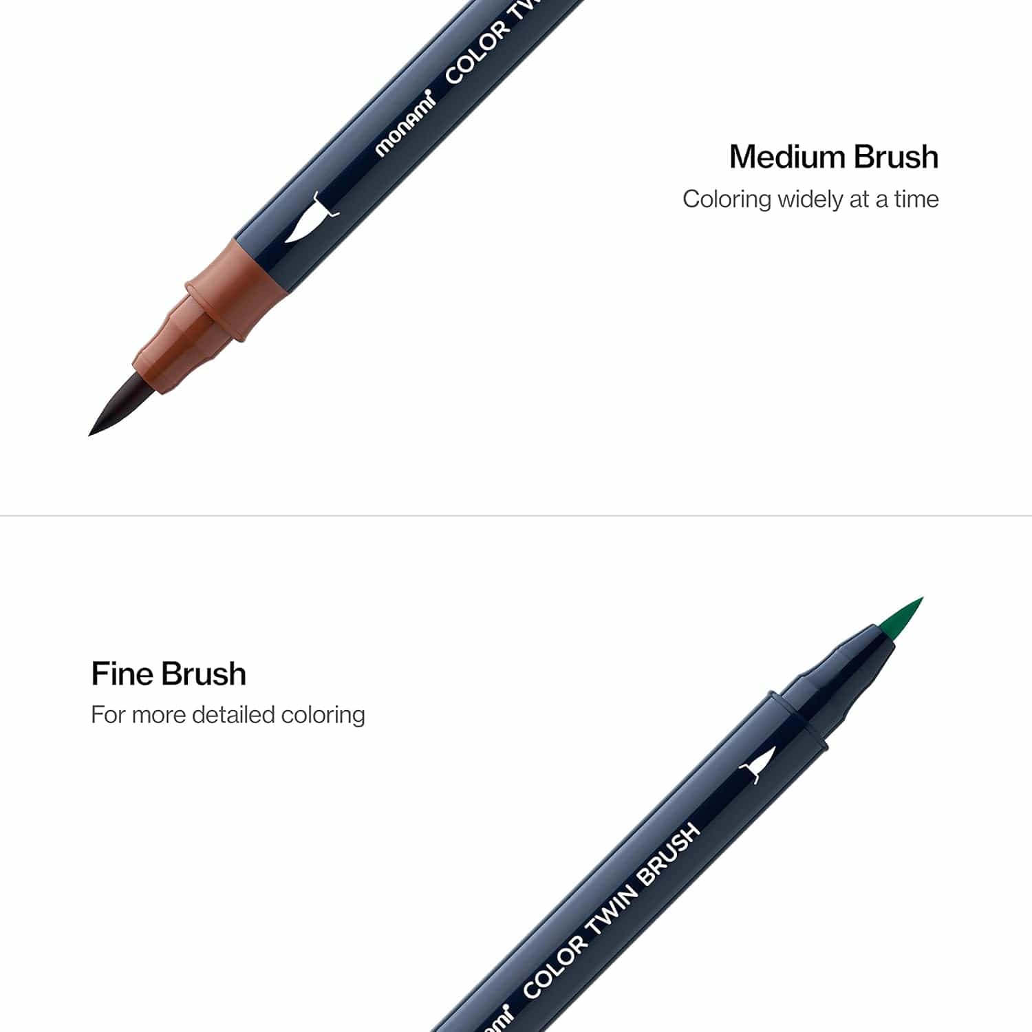 Monami Penne Color Twin Brush Pen Set - Forest