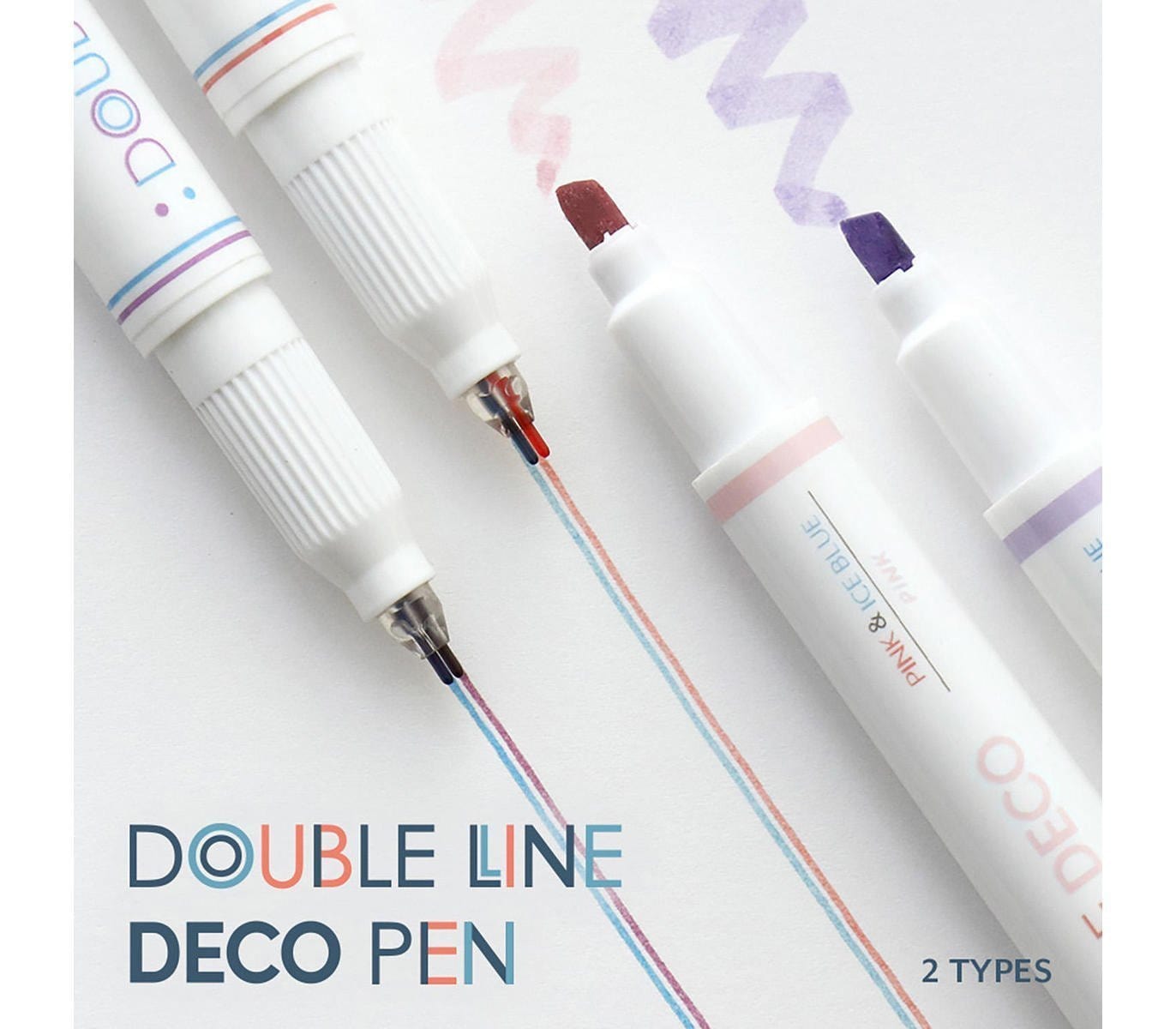 Iconic Penne Double Line + Highlighter Pens Lake- set da 3