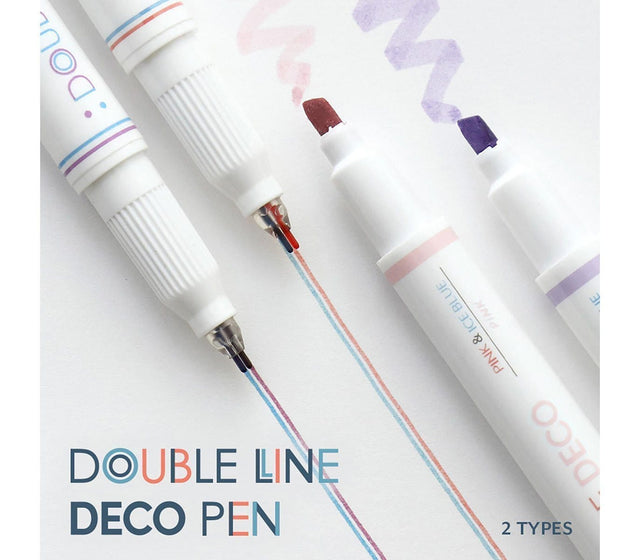 Iconic Penne Double Line + Highlighter Pens Lake- set da 3