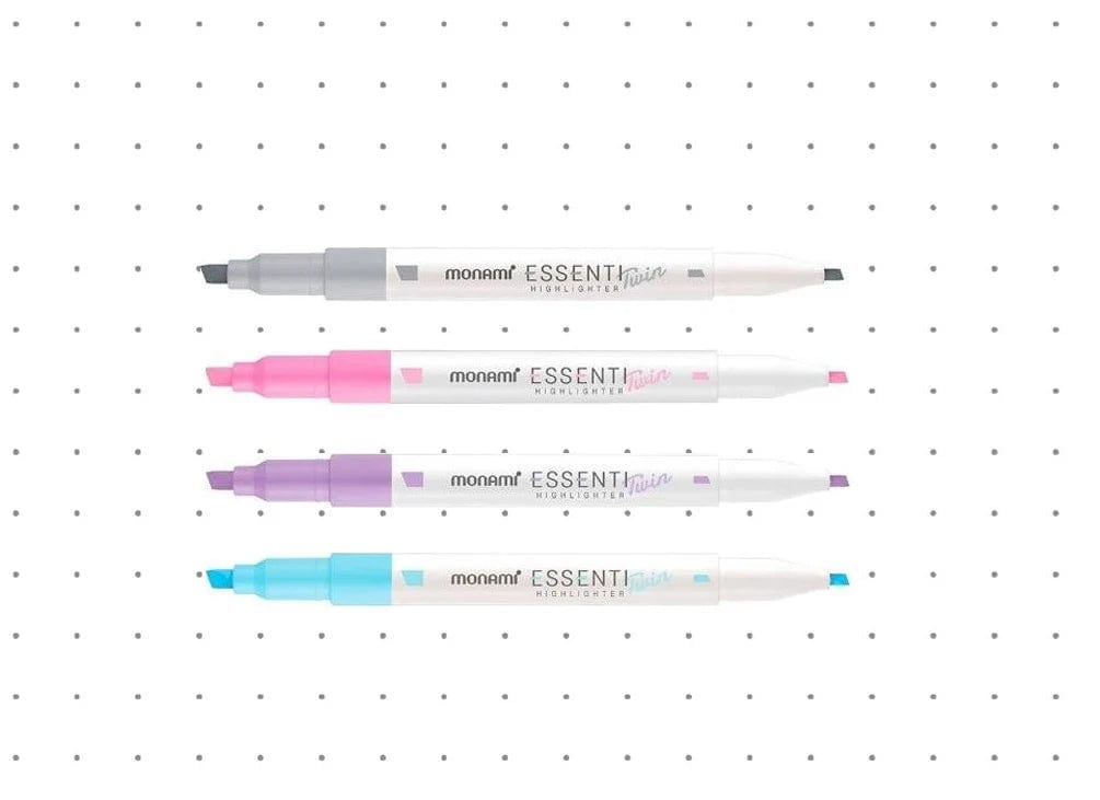 Monami Penne Essential Twin Highlighter - doppia punta set da 4