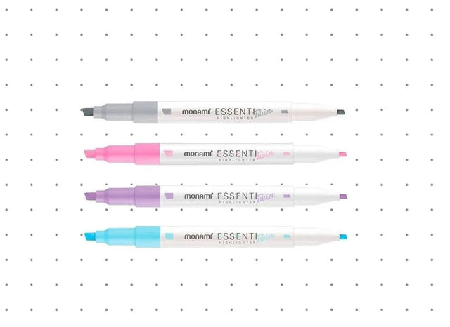 Monami Penne Essential Twin Highlighter - doppia punta set da 4