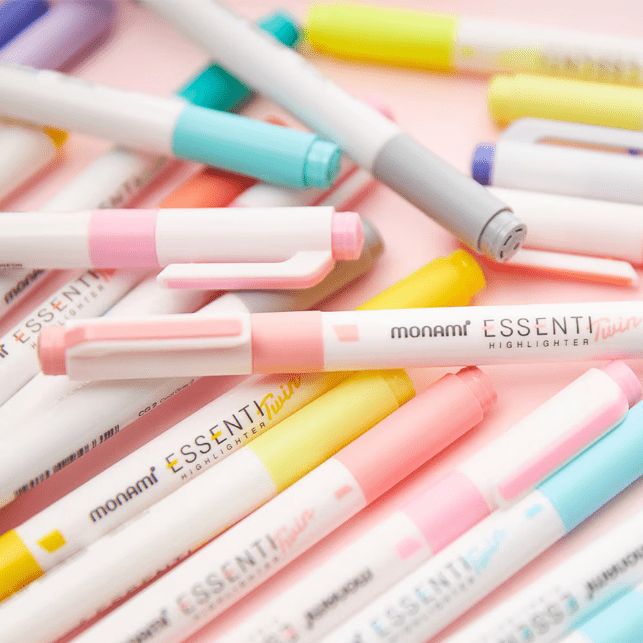 Monami Penne Essential Twin Highlighter - doppia punta set da 4