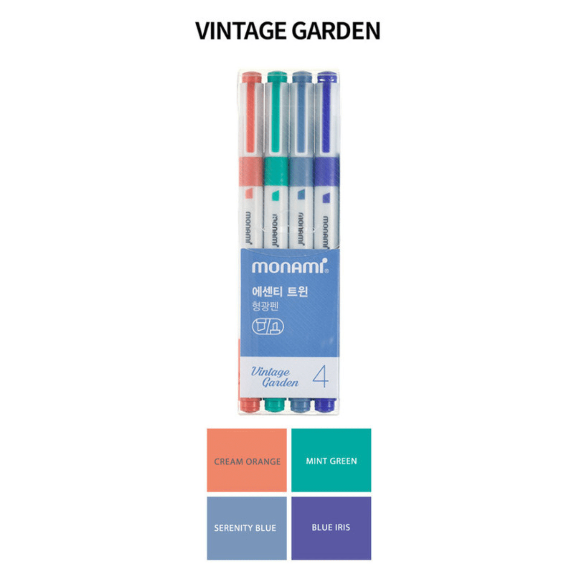 Monami Penne Essential Twin Highlighter - doppia punta Vintage Garden