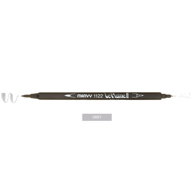 Marvy Penne GREY Le Plume II - Brush pen & Fineliner - doppia punta