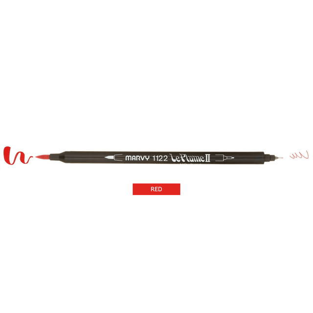 Marvy Penne RED Le Plume II - Brush pen & Fineliner - doppia punta