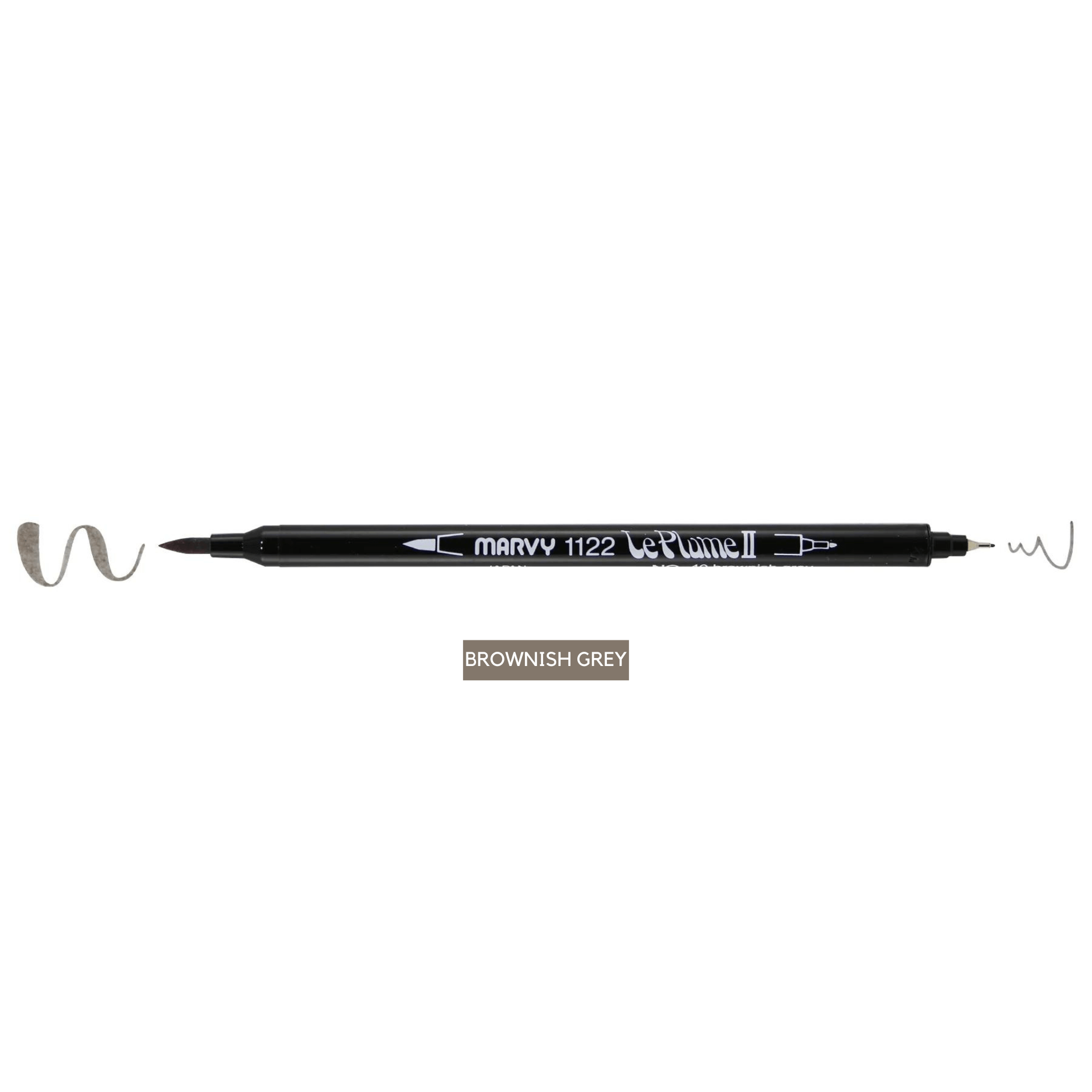 Marvy Penne BROWNISH GREY Le Plume II - Brush pen & Fineliner - doppia punta
