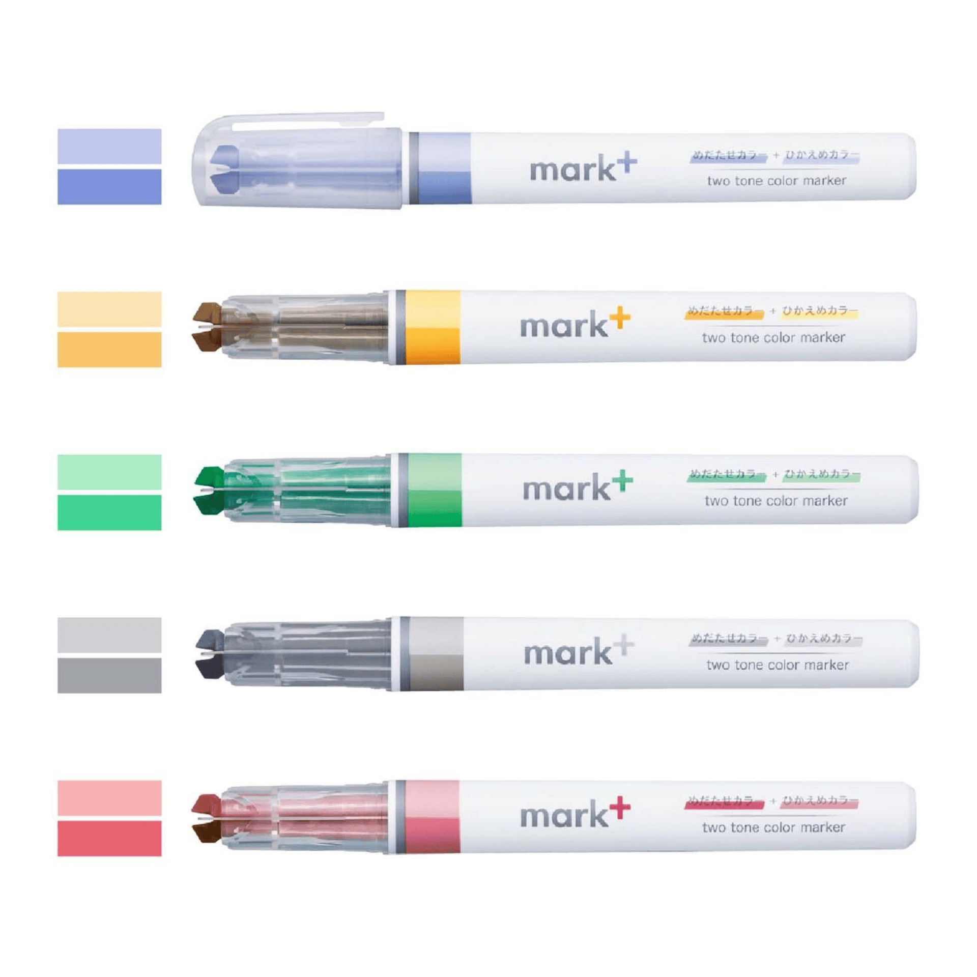 KOKUYO Penne Mark + 2 Tone Marker - Set of 5 - Type 2