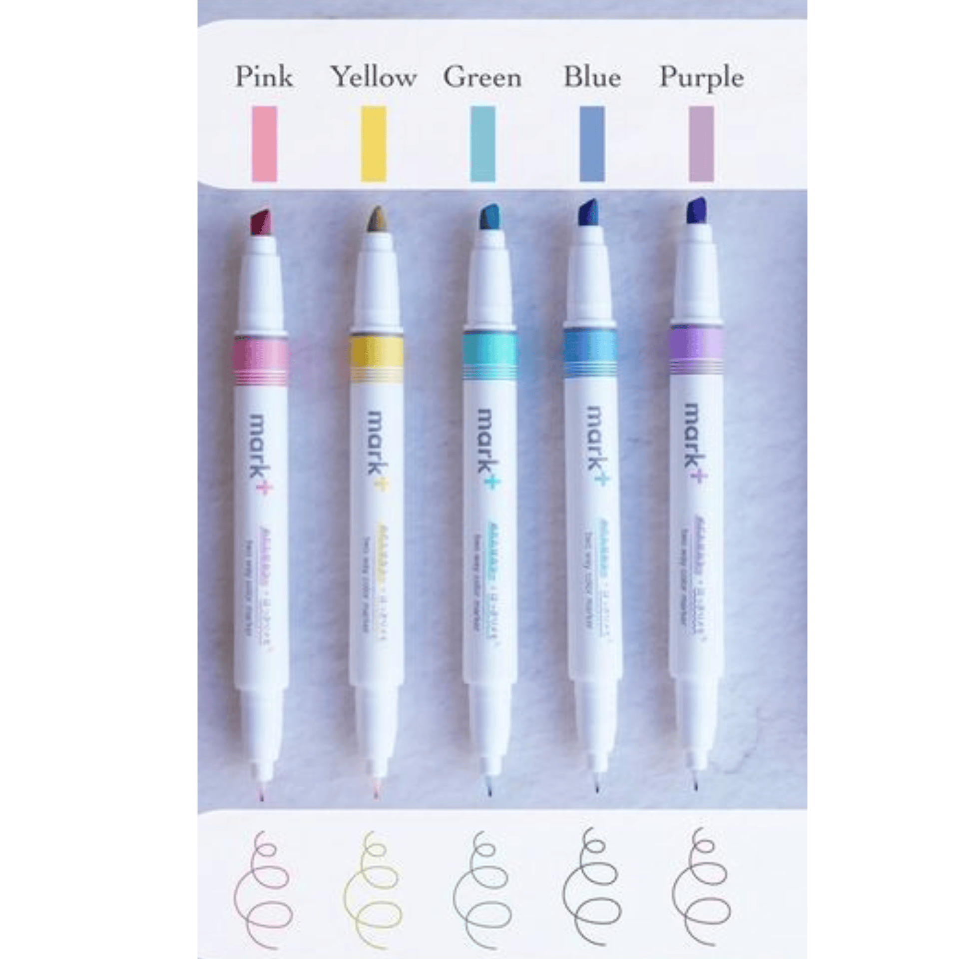 KOKUYO Penne Mark + 2 Way Marker - Set of 5 - Gray Color