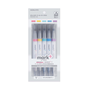 KOKUYO Penne Mark + 2 Way Marker - Set of 5 - Gray Color