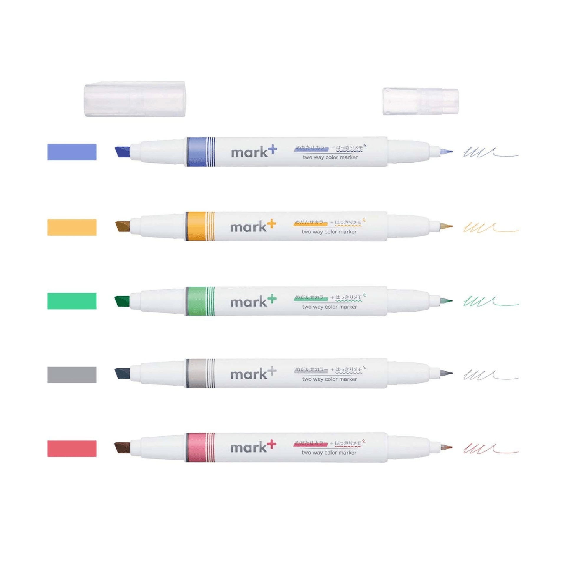 KOKUYO Penne Mark + 2 Way Marker - Set of 5 - Type 2