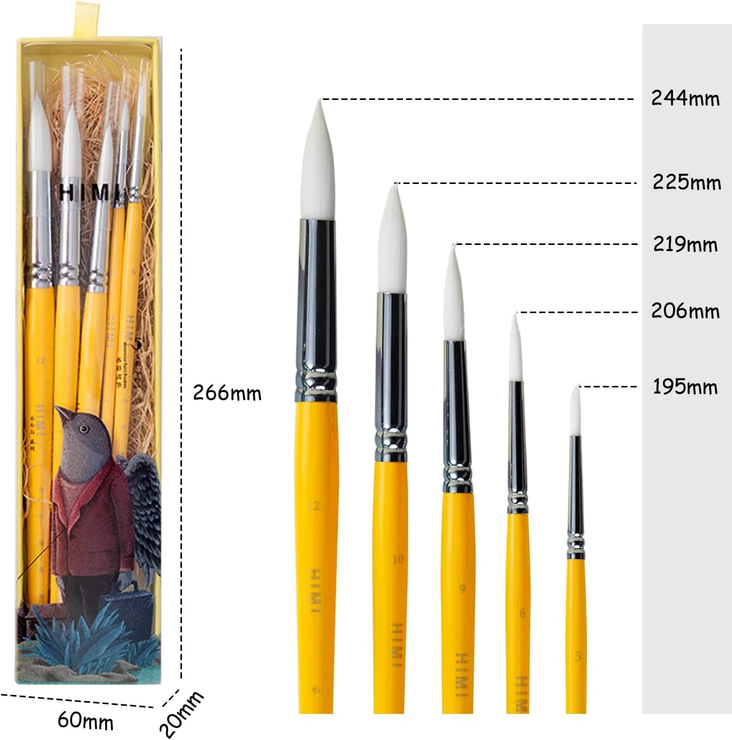 Himi Pittura YELLOW Set pennelli Himi
