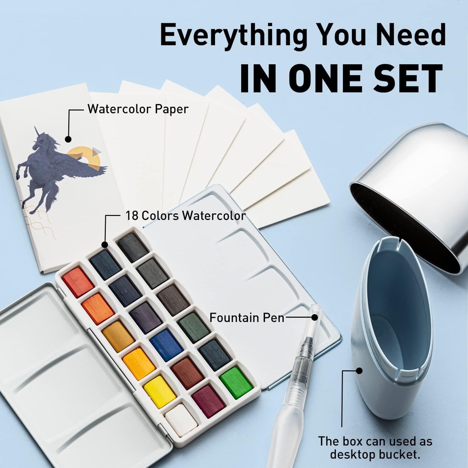 Himi Pittura Watercolor paint set - 18 colors