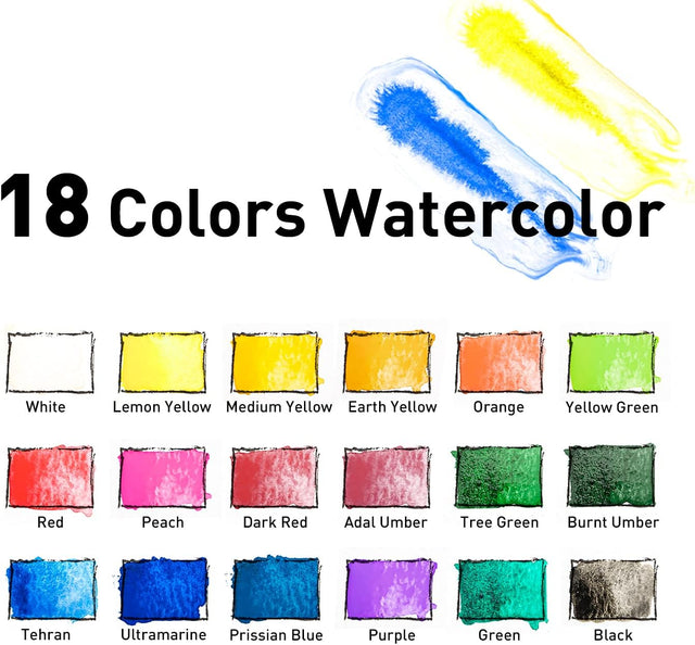 Himi Pittura Watercolor paint set - 18 colors