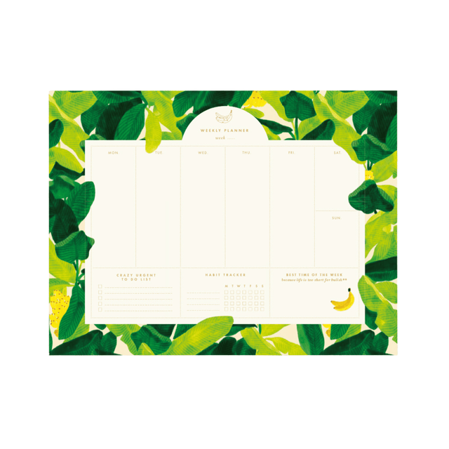 All The Way To Say Planner Beverly Hills Bananas Leaves Desk Planner Weekly