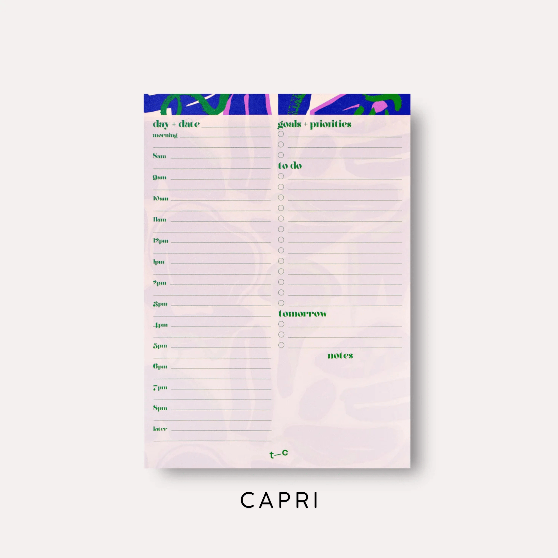 The Completist Planner CAPRI Daily Planner Pad