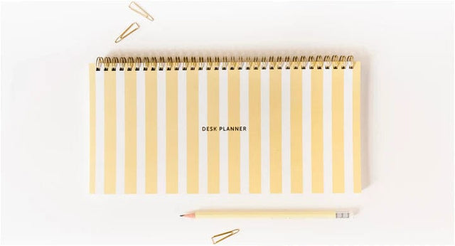 A-Journal Planner Desk Planner Stripes Yellow