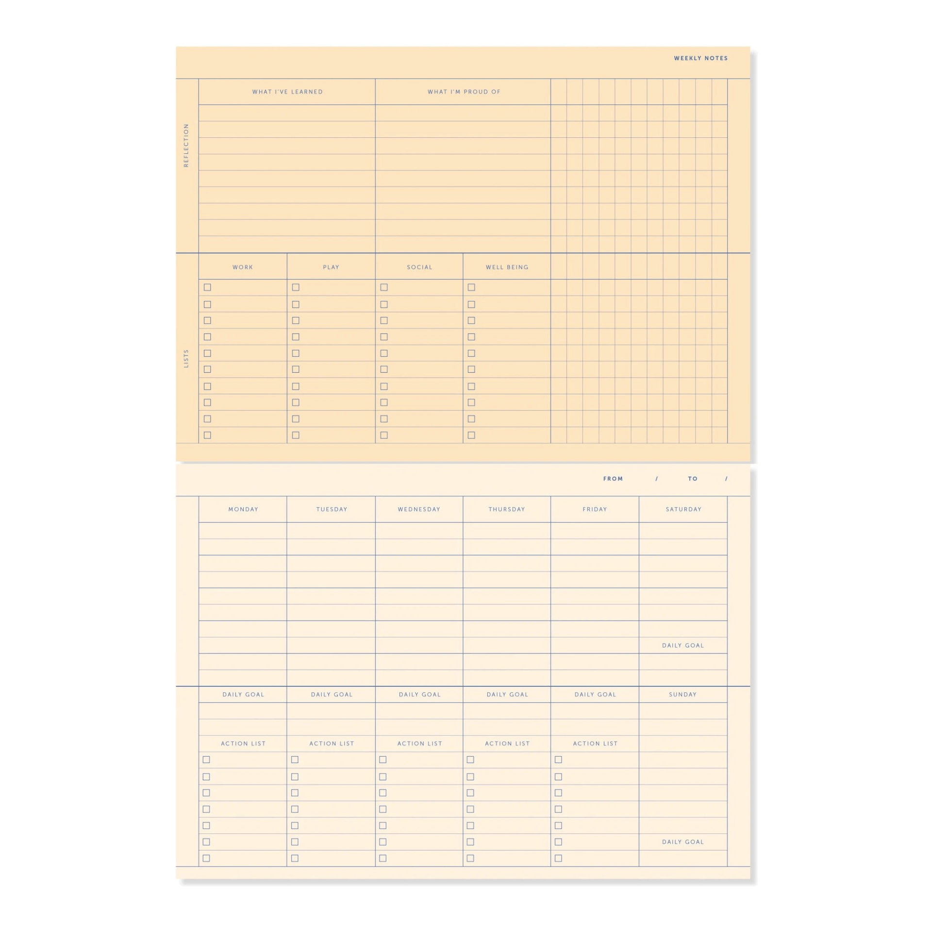 A-Journal Planner Desk Planner Toile de Jouy