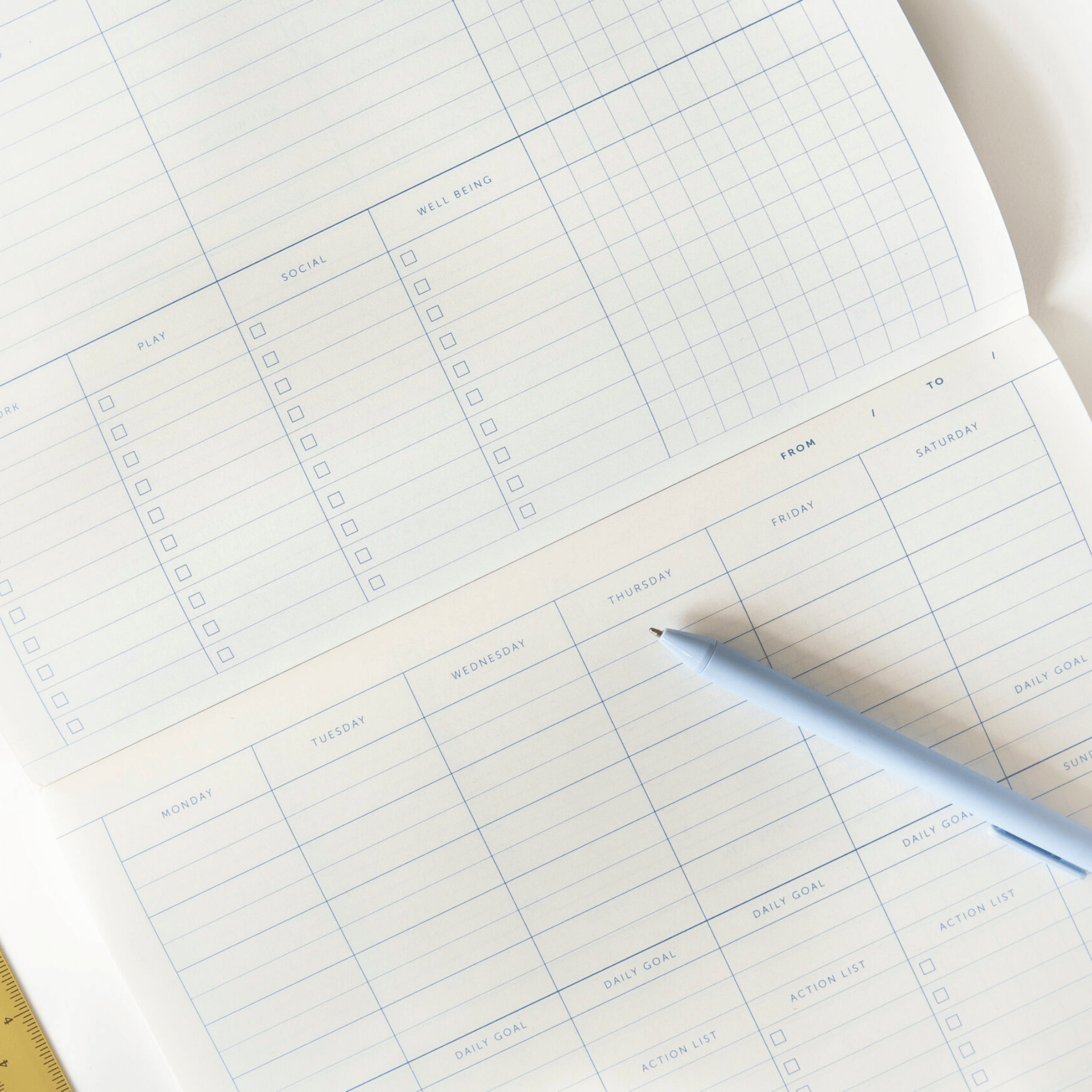 A-Journal Planner Desk Planner Toile de Jouy