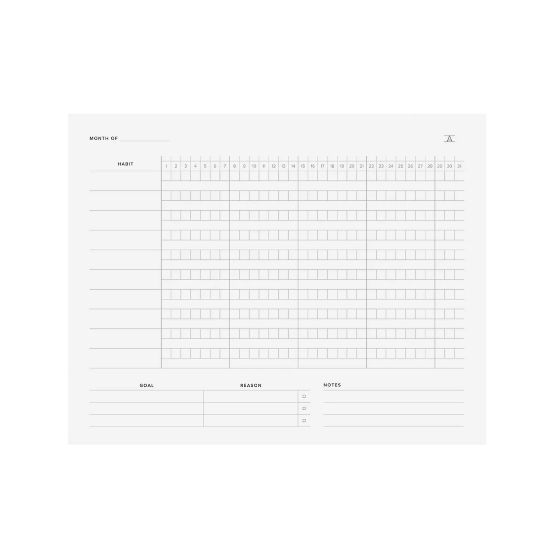 Appointed Planner Habit Tracker Desk