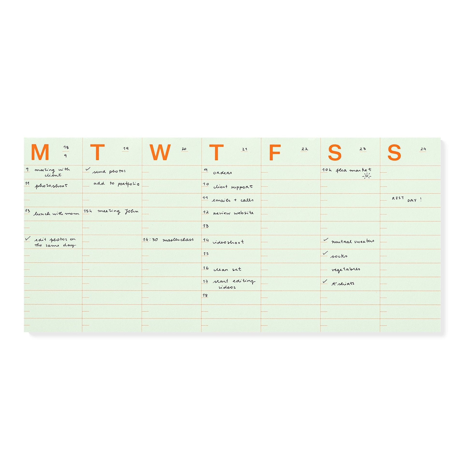 Mishmash Planner WEEKLY TIME BLOCK Notepad Large MishMash