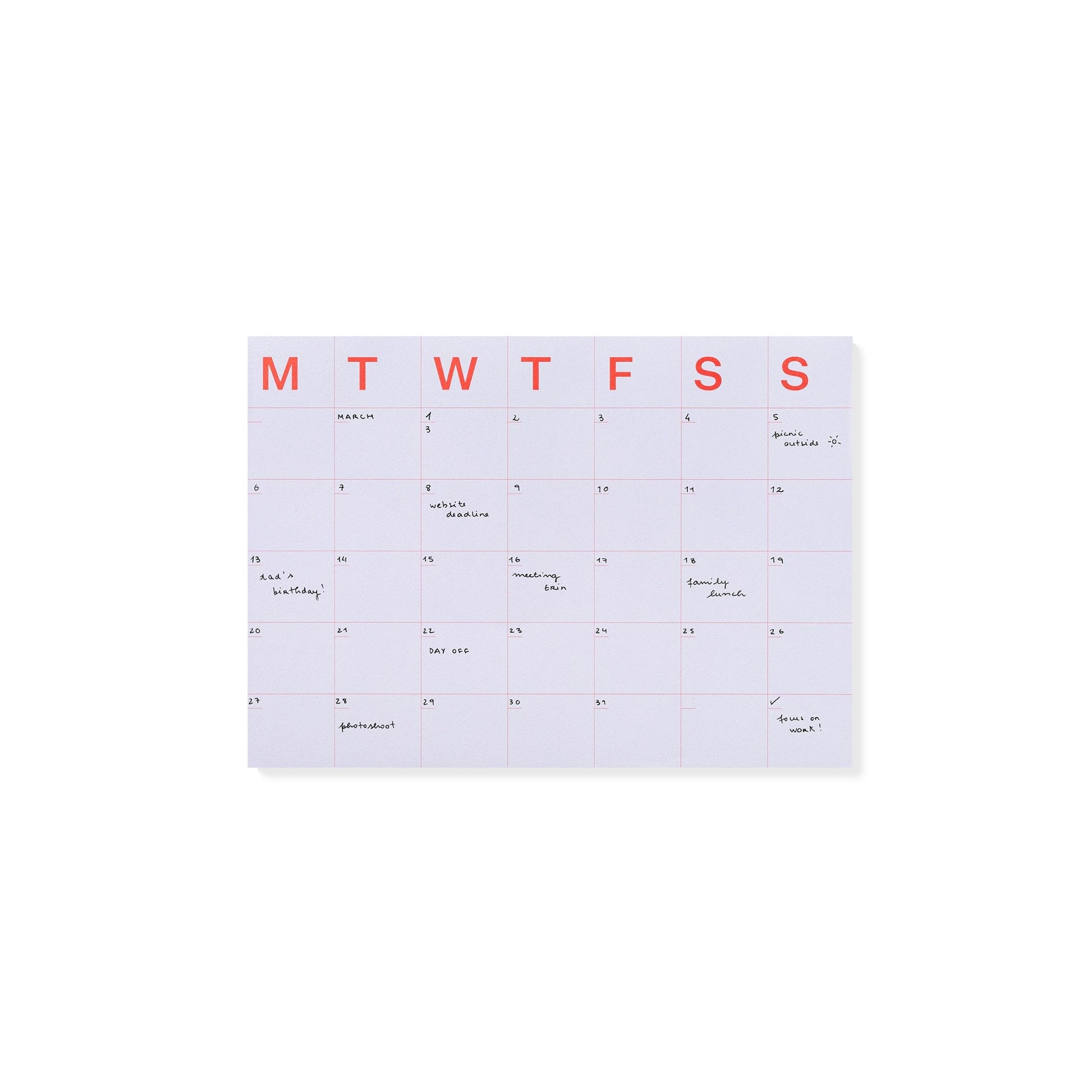 Mishmash Planner MONTHLY Notepad Medium MishMash