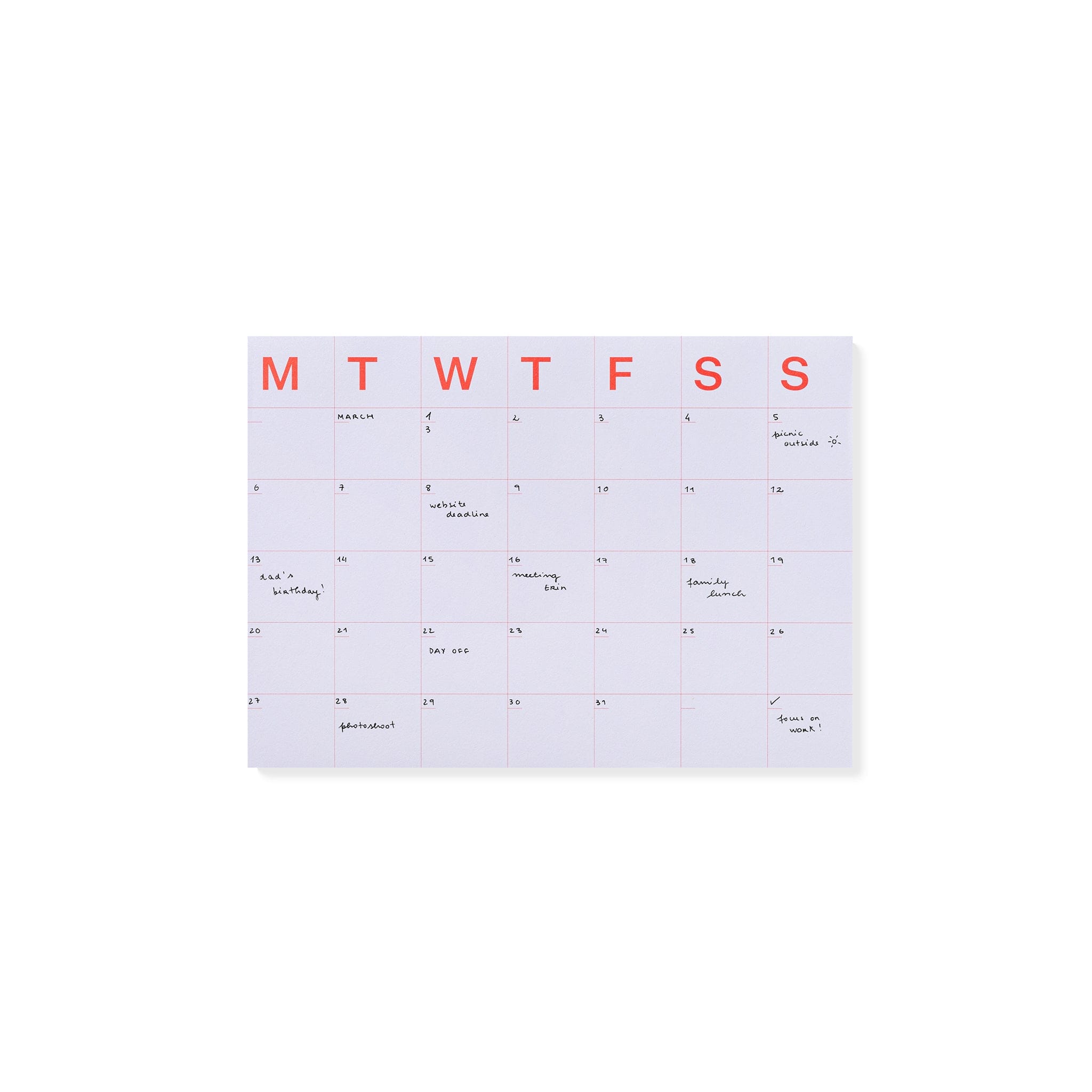 Mishmash Planner MONTHLY Notepad Medium MishMash