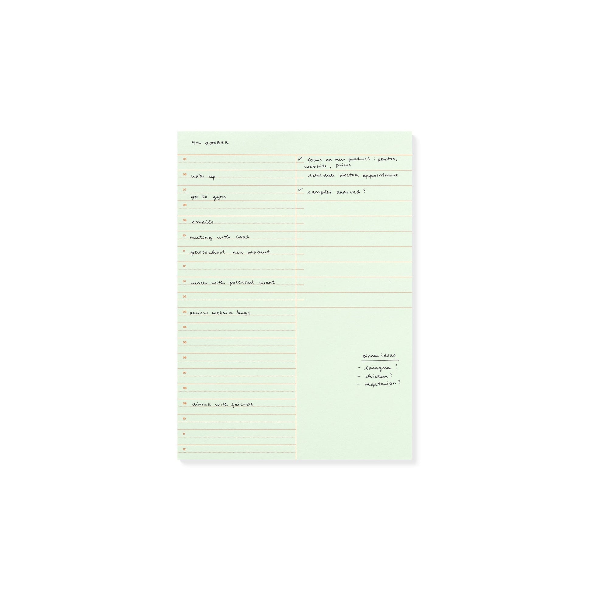Mishmash Planner DAILY TIME BLOCK Notepad Medium MishMash