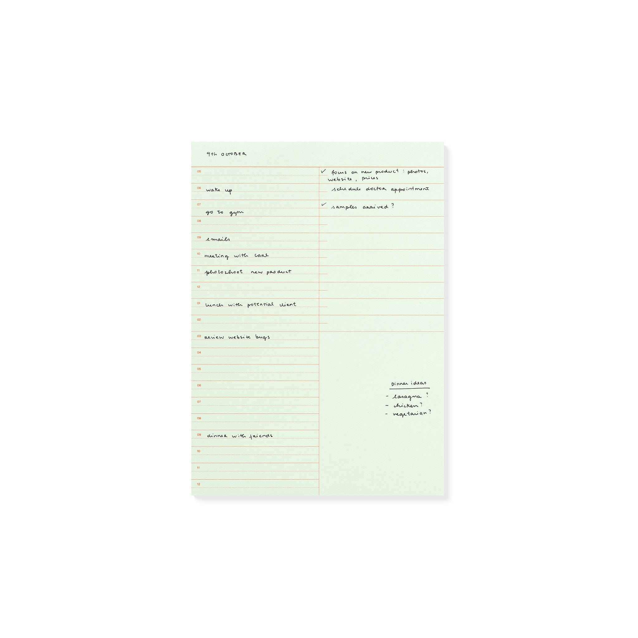 Mishmash Planner DAILY TIME BLOCK Notepad Medium MishMash