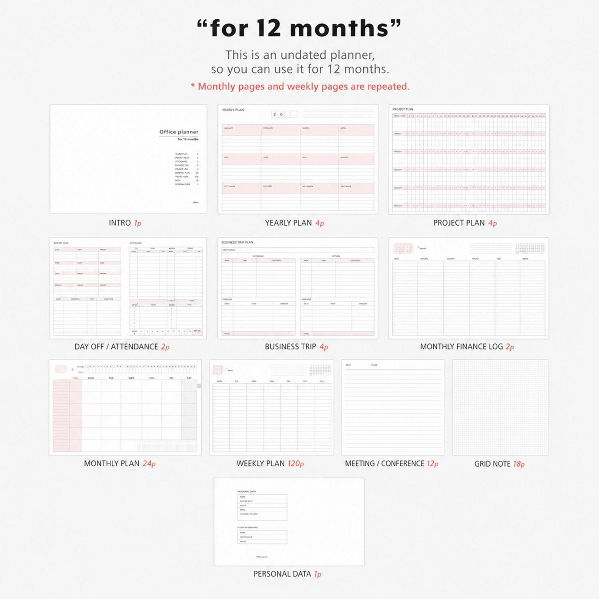 Iconic Planner Office Planner - Burro
