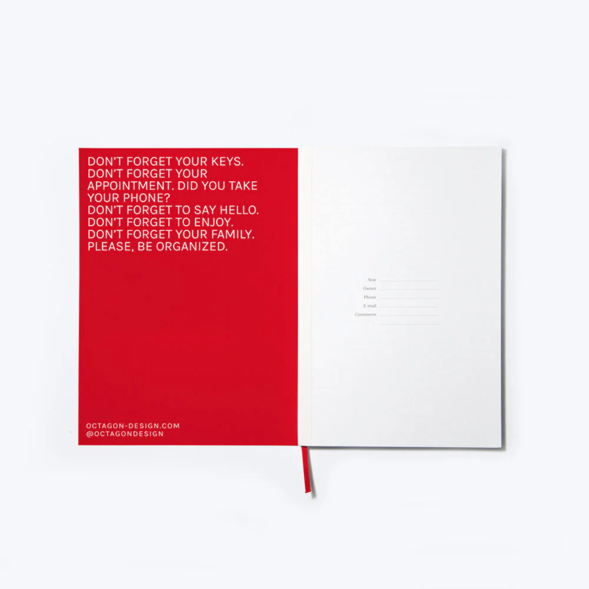 Octagon Planner Plan Book Red - Monthly