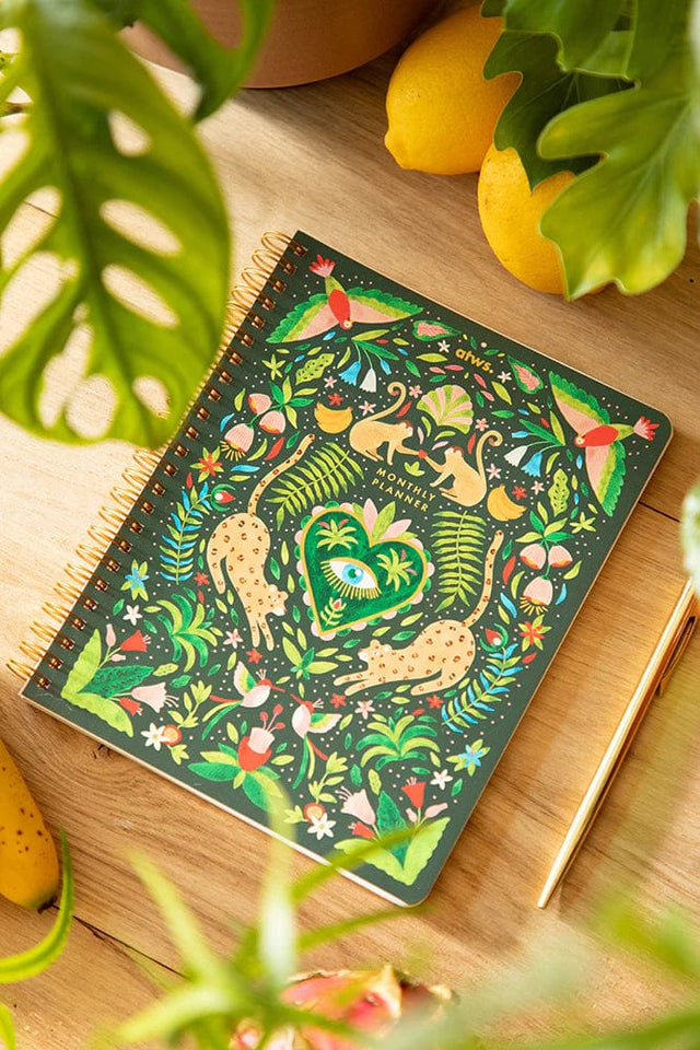 All The Way To Say Planner Planner Mensile con Spirale Green Jungle