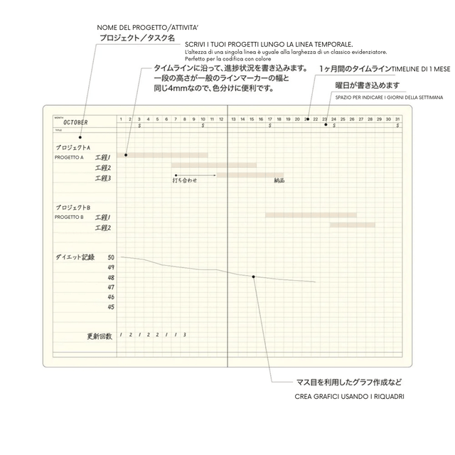 Laconic Planner Style Notebook Laconic - Gantt Chart