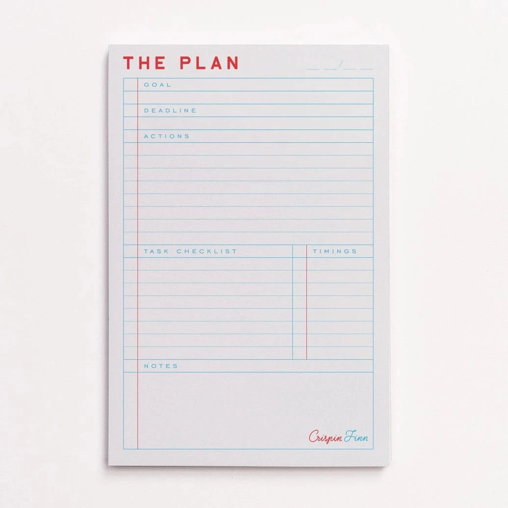 Crispin Finn Planner The Plan Note Pad & pencil