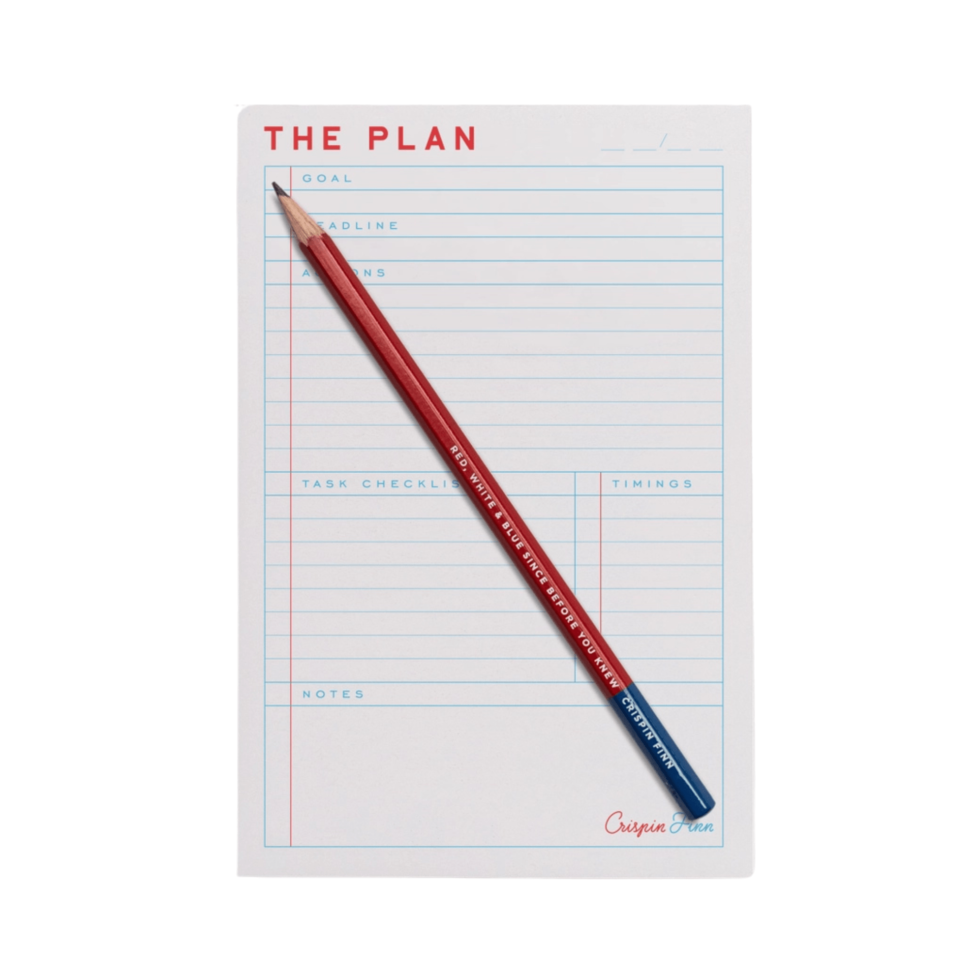 Crispin Finn Planner The Plan Note Pad & pencil