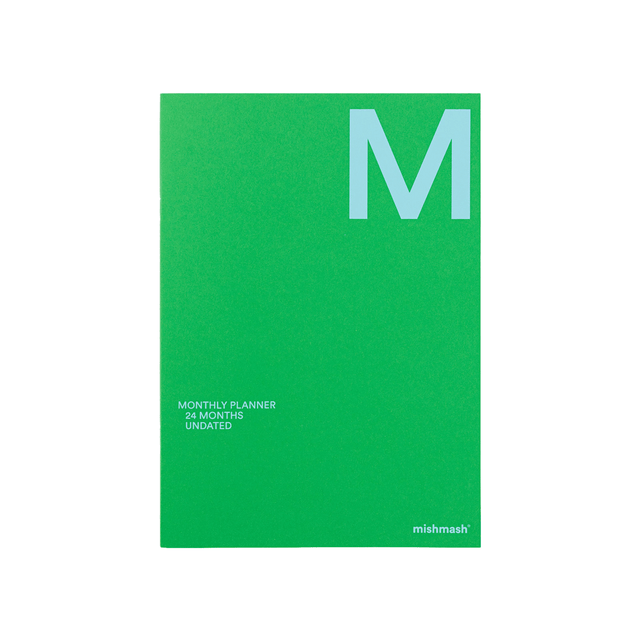 Mishmash Planner Undated Monthly Planner A4 Green