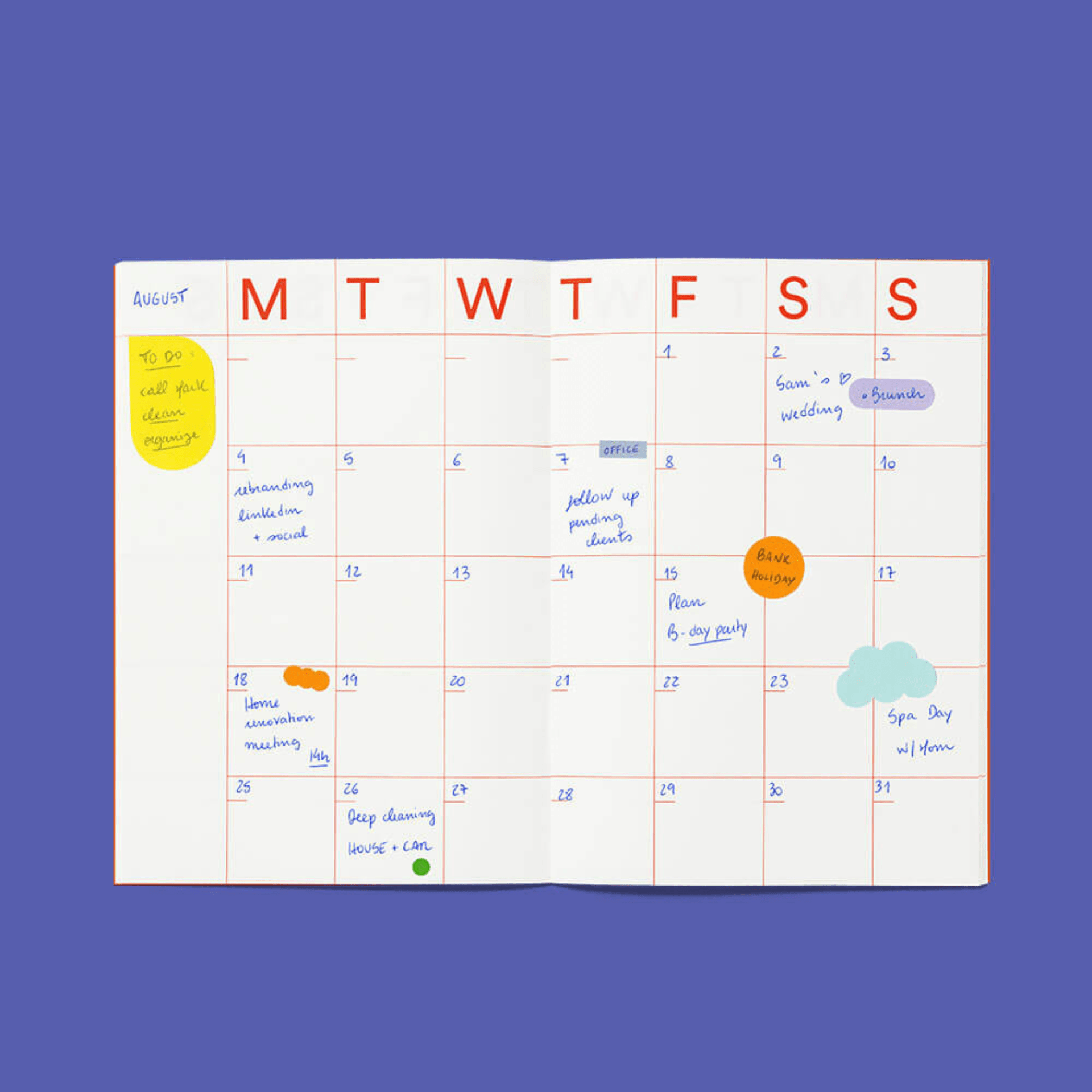 Mishmash Planner Undated Monthly Planner A5