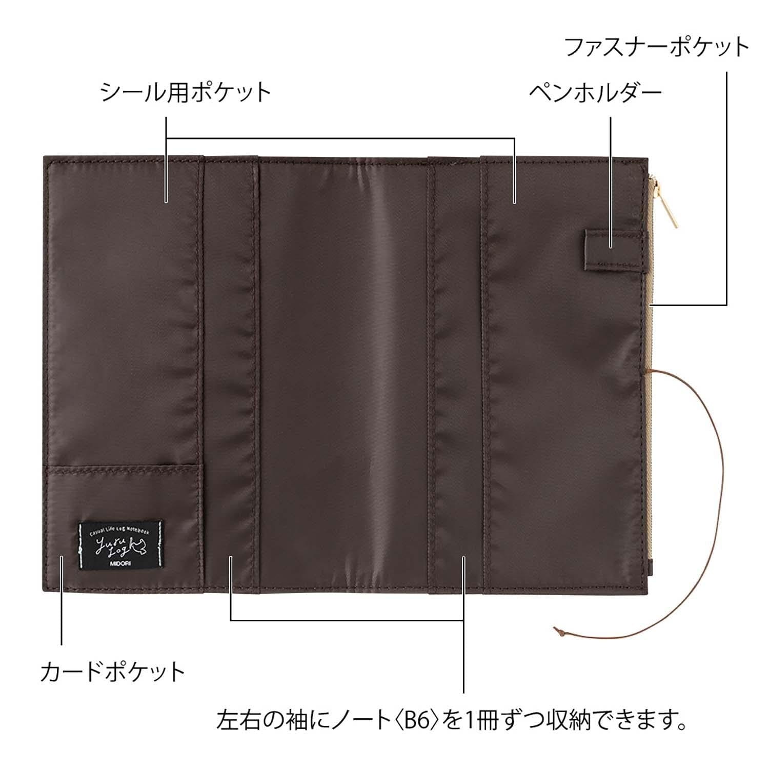 Midori Quaderni Cover/Custodia in cotone per Notebook Yuru Log