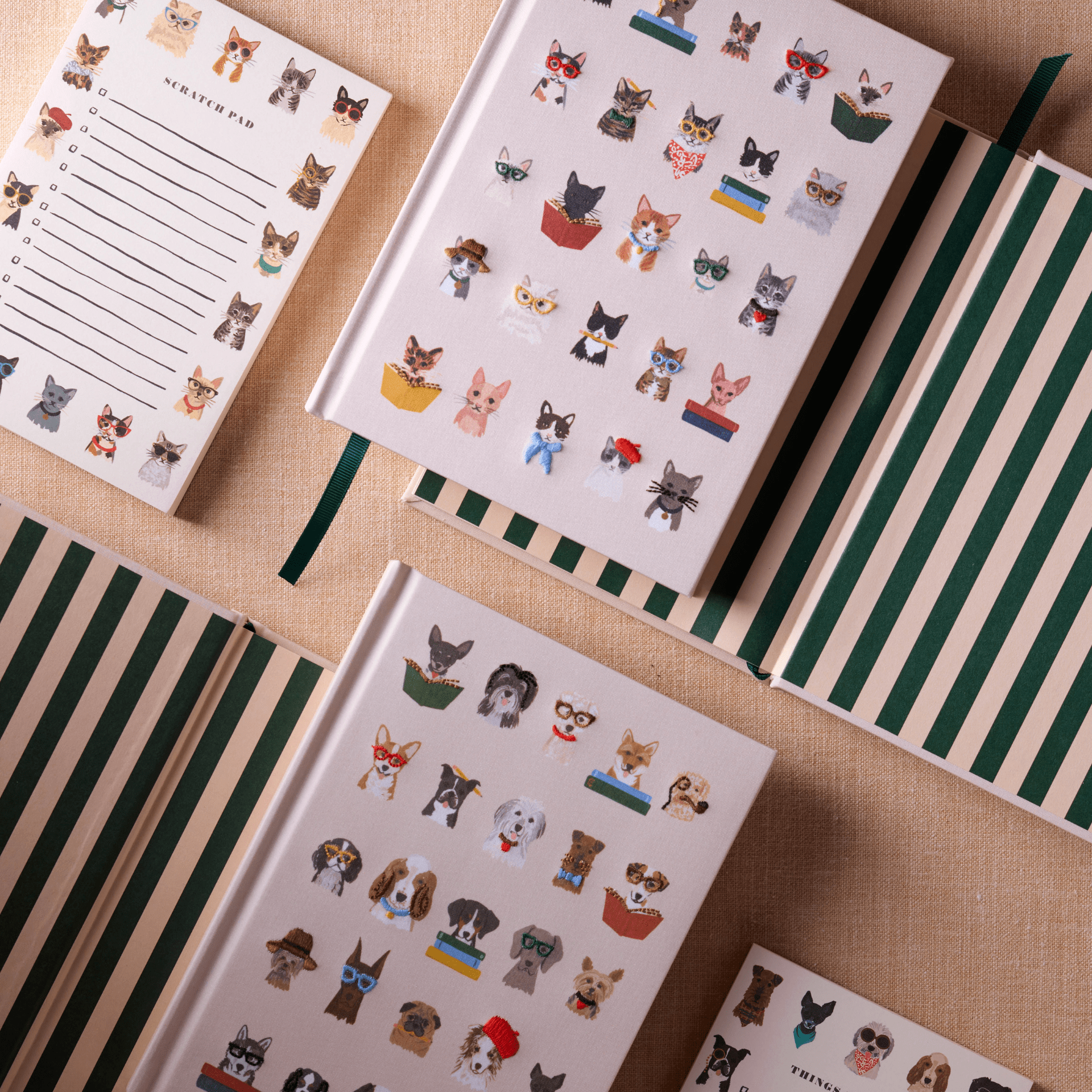 Rifle Paper Quaderni Fabric Journal Cat Rifle Paper - ricamato