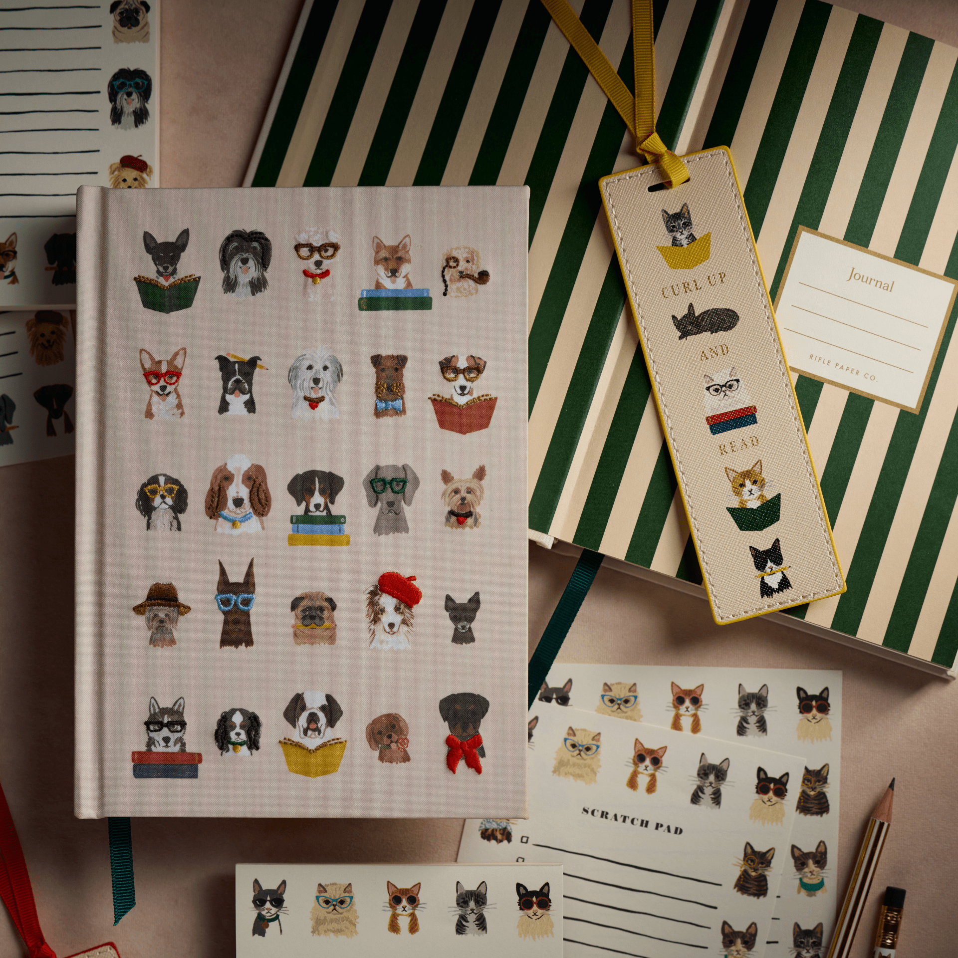Rifle Paper Quaderni Fabric Journal Dog Rifle Paper - ricamato