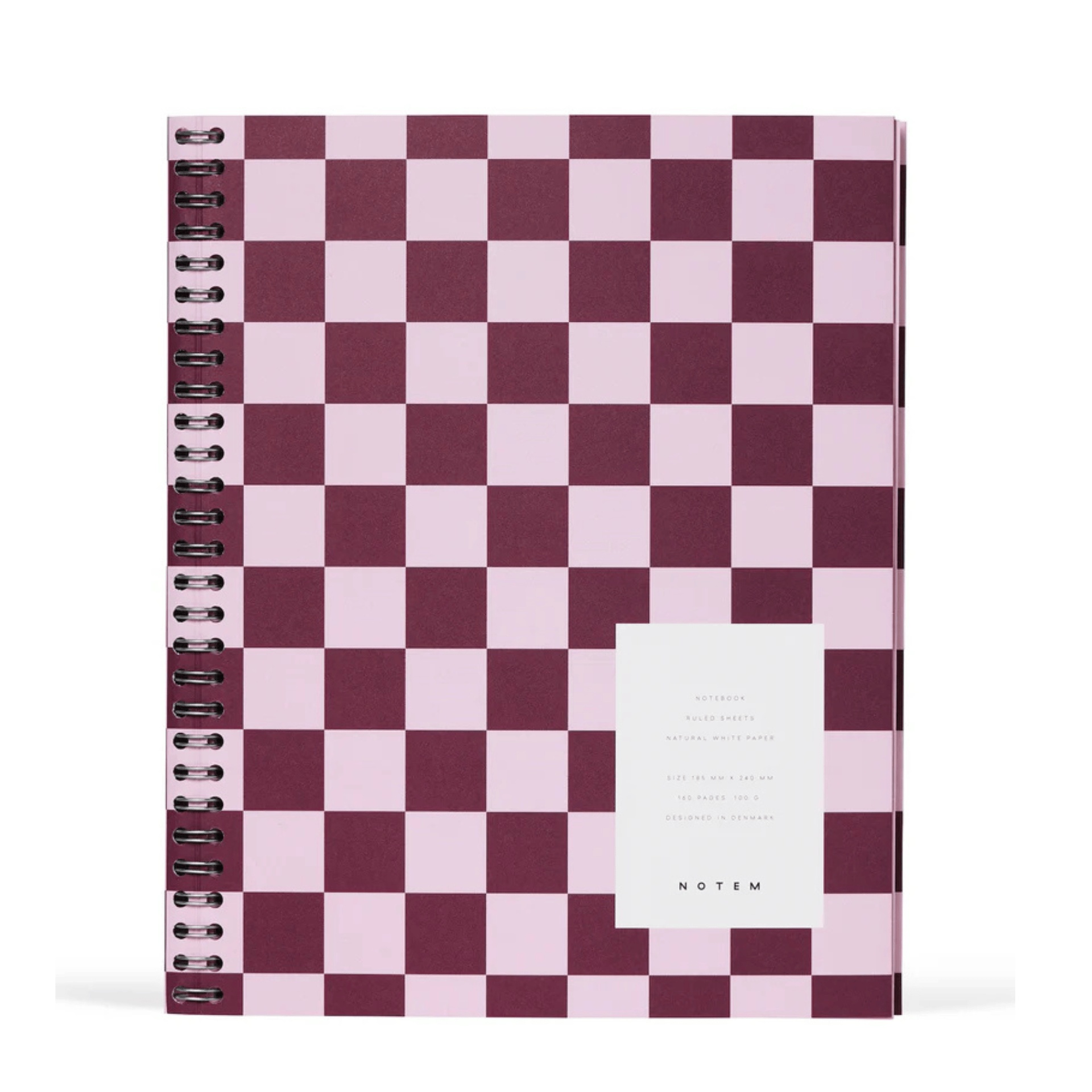 Notem Quaderni Nela Large Bordeaux Check