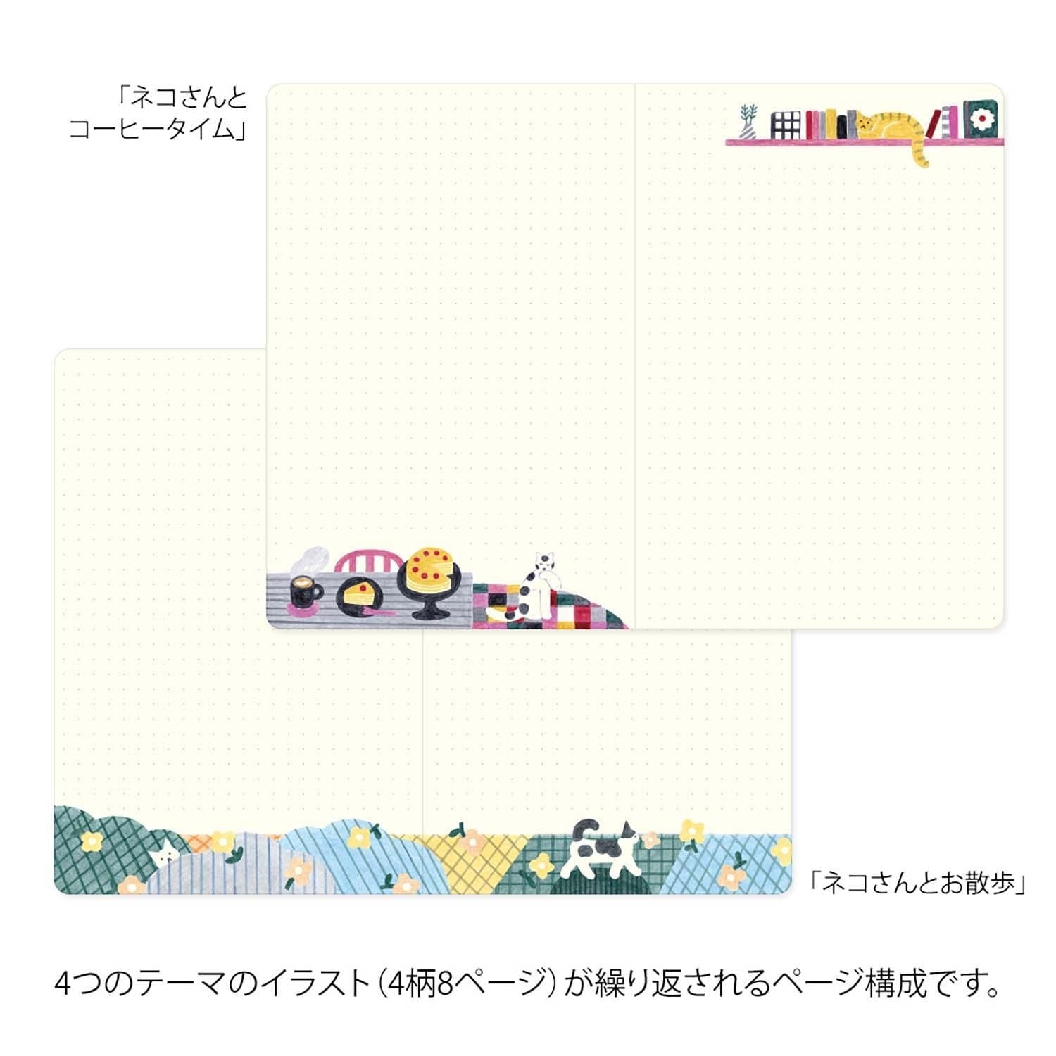 Midori Quaderni Notebook Yuru Log Cats